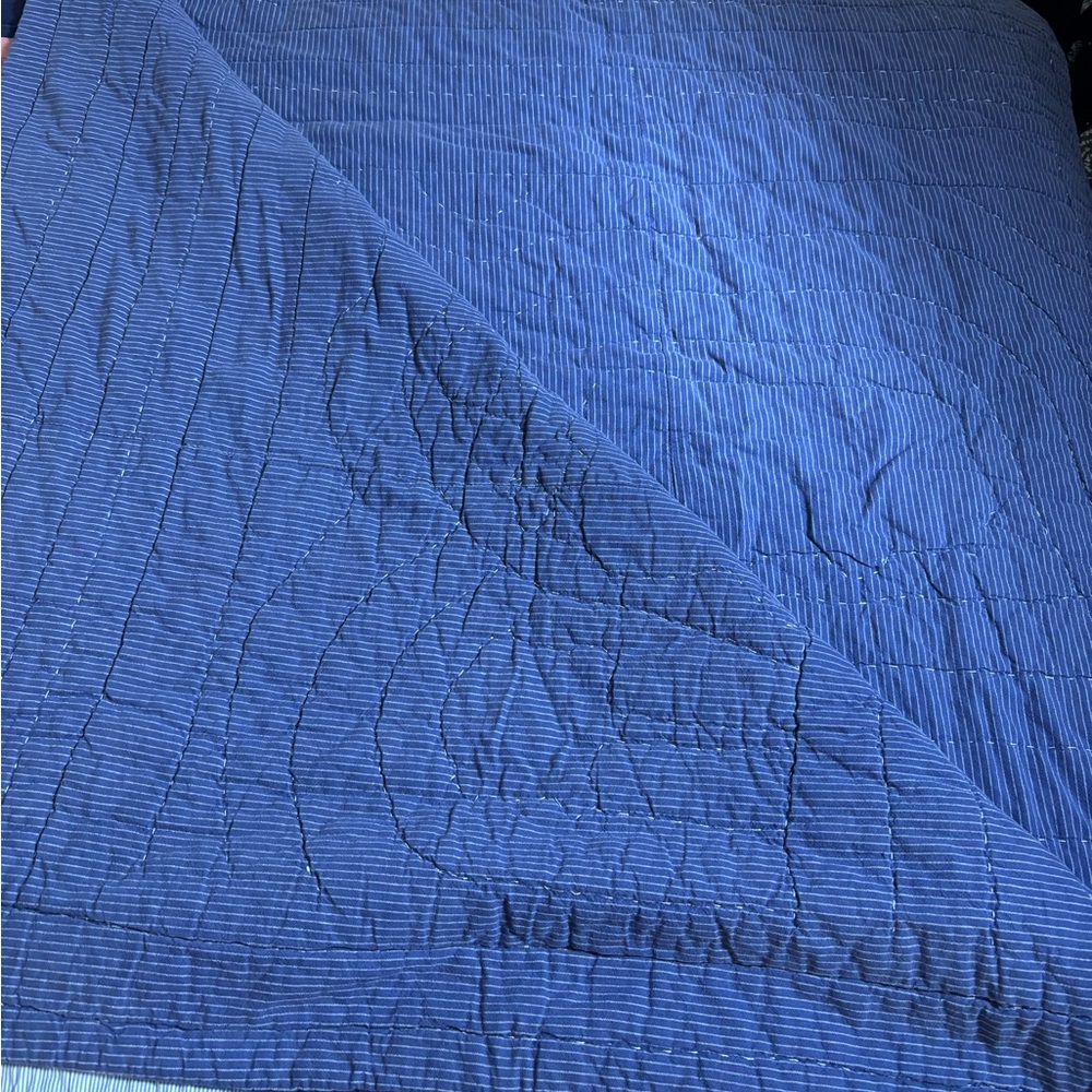 Pottery Barn Kids Blue Train & Car Quilted Baby/Child Blanket - Picture 6 of 8